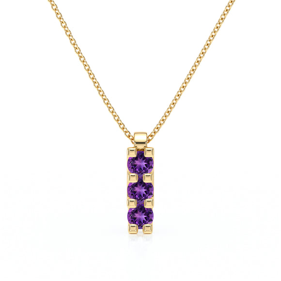 Collier trilogie améthyste Coucher de Soleil - 2