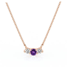 Collier trilogie améthyste et diamant Coucher de Soleil - 3