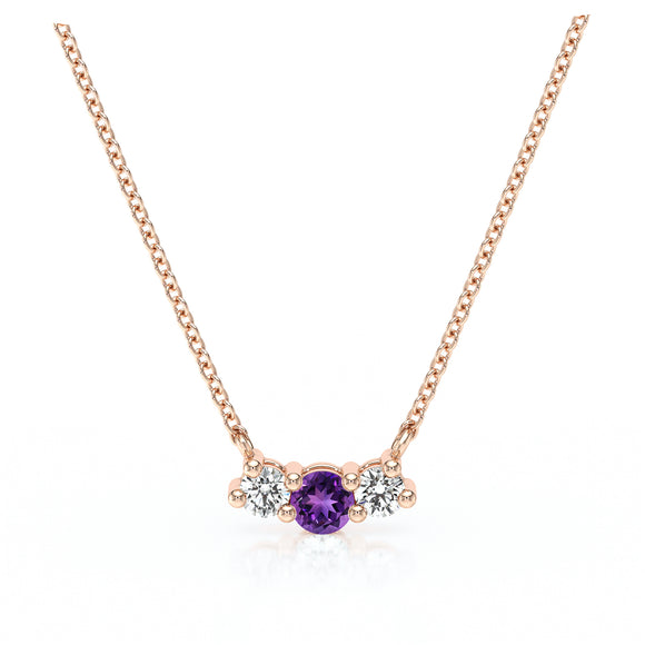 Collier trilogie améthyste et diamant Coucher de Soleil - 3
