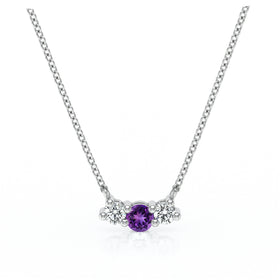 Collier trilogie améthyste et diamant Coucher de Soleil - 3