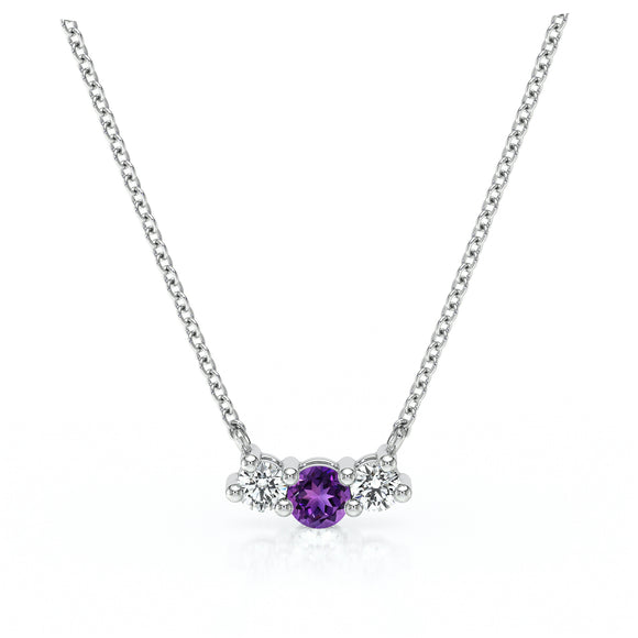 Collier trilogie améthyste et diamant Coucher de Soleil - 3