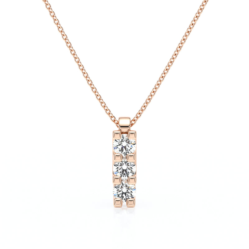 Collier trilogie diamant Coucher de Soleil - 2