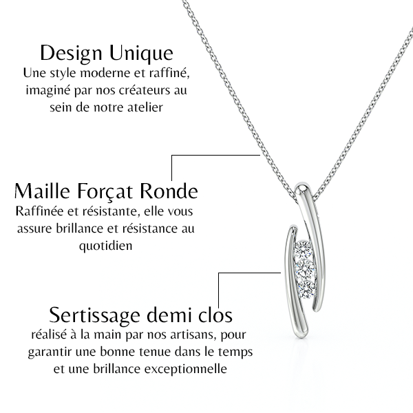 Collier trilogie diamant Premier Pas - 1
