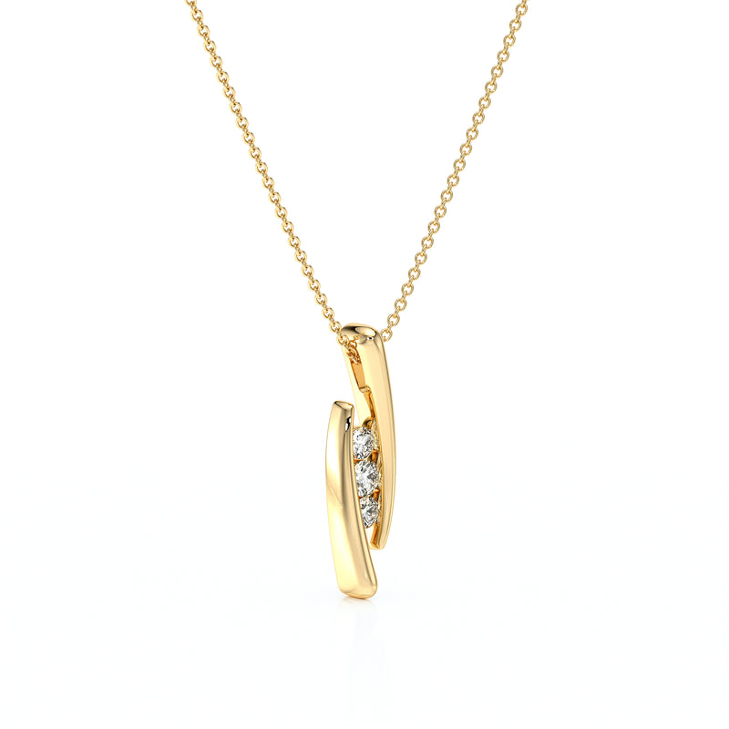 Collier trilogie diamant Premier Pas - 1