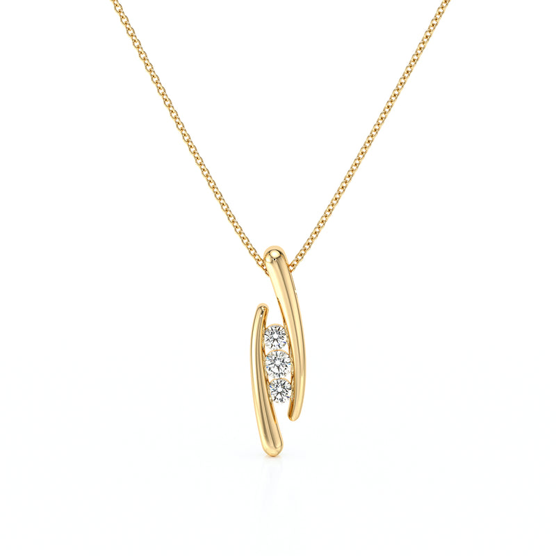 Collier trilogie diamant Premier Pas - 1