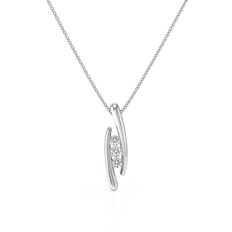 Collier trilogie diamant Premier Pas - 1