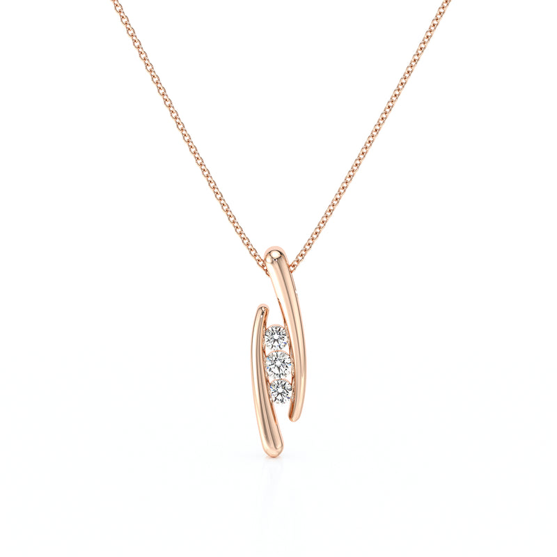 Collier trilogie diamant Premier Pas - 1
