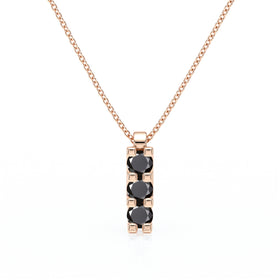 Collier trilogie diamant noir Coucher de Soleil - 2