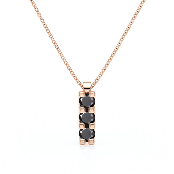 Collier trilogie diamant noir Coucher de Soleil - 2