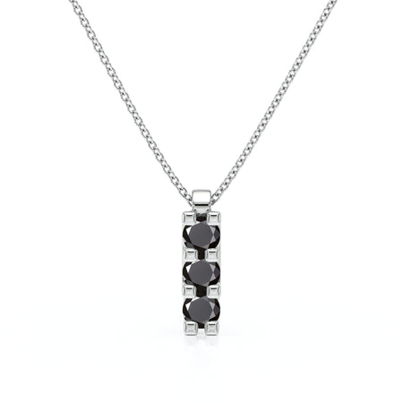 Collier trilogie diamant noir Coucher de Soleil - 2