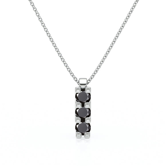 Collier trilogie diamant noir Coucher de Soleil - 2