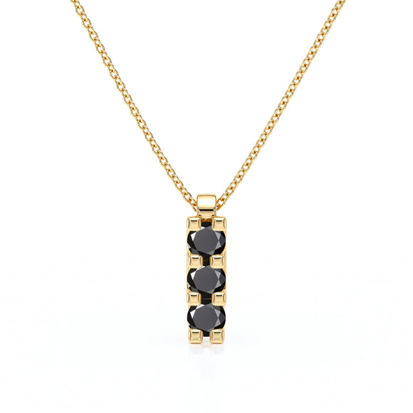 Collier trilogie diamant noir Coucher de Soleil - 2