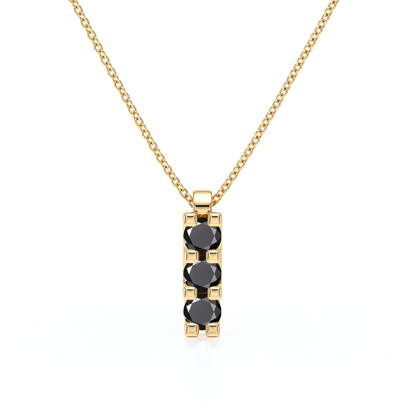 Collier trilogie diamant noir Coucher de Soleil - 2