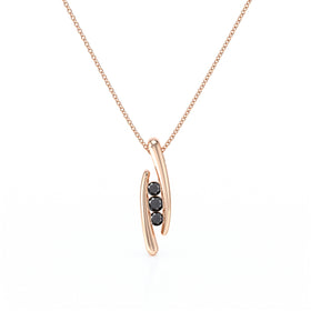 Collier trilogie diamant noir Premier Pas - 1