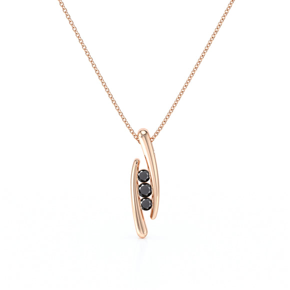 Collier trilogie diamant noir Premier Pas - 1