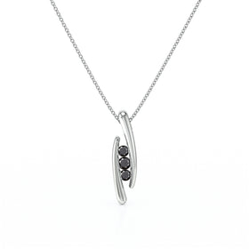 Collier trilogie diamant noir Premier Pas - 1