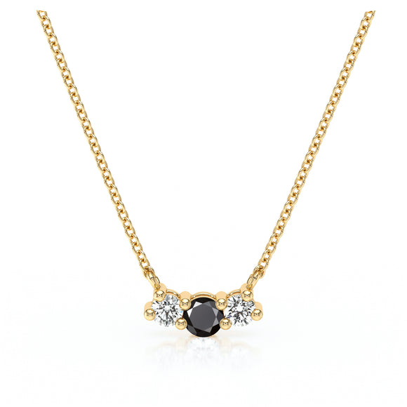 Collier trilogie diamant noir Coucher de Soleil - 3
