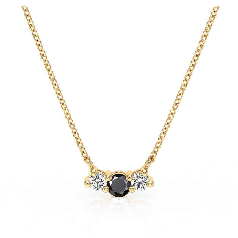 Collier trilogie diamant noir Coucher de Soleil - 3