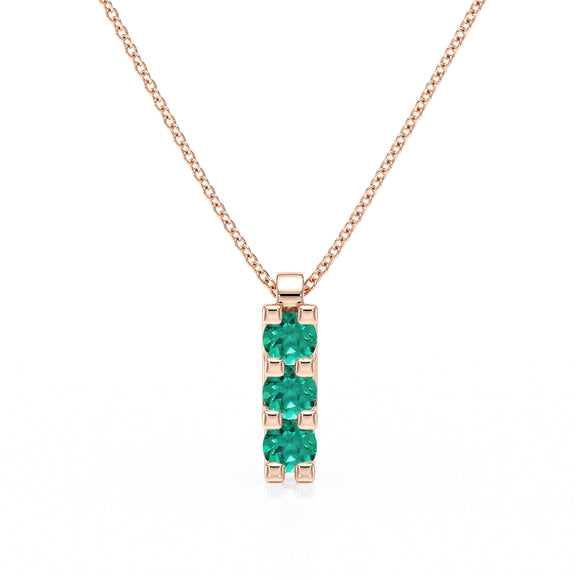 Collier trilogie émeraude Coucher de Soleil - 2