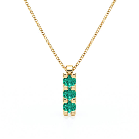 Collier trilogie émeraude Coucher de Soleil - 2