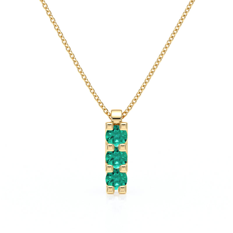 Collier trilogie émeraude Coucher de Soleil - 2