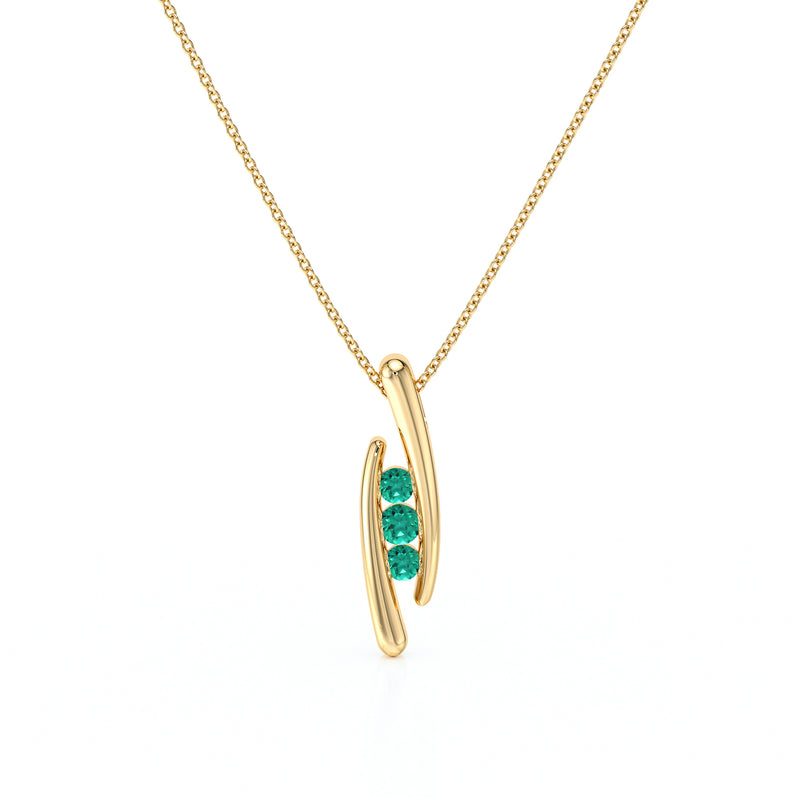 Collier trilogie émeraude Premier Pas - 1
