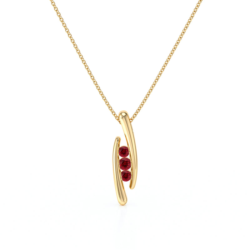 Collier trilogie rubis Premier Pas - 1