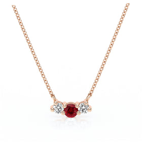 Collier trilogie rubis et diamant Coucher de Soleil - 3