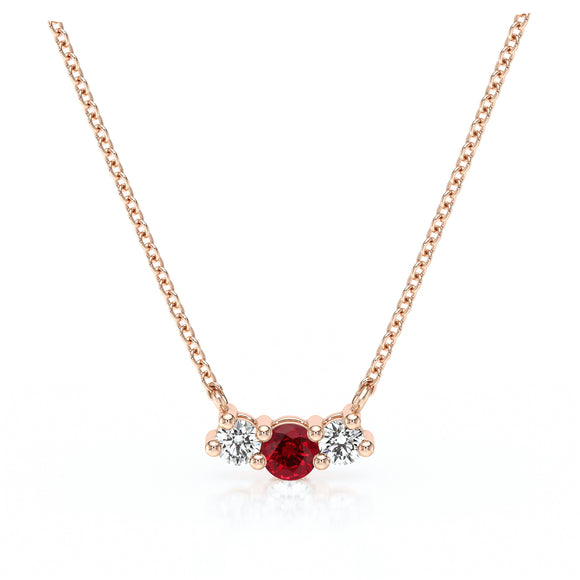 Collier trilogie rubis et diamant Coucher de Soleil - 3