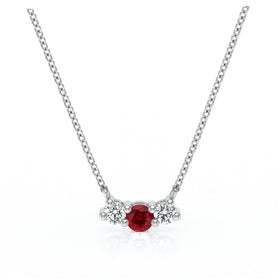 Collier trilogie rubis et diamant Coucher de Soleil - 3