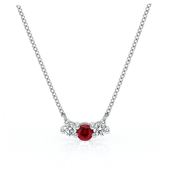 Collier trilogie rubis et diamant Coucher de Soleil - 3