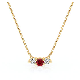 Collier trilogie rubis et diamant Coucher de Soleil - 3