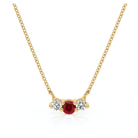 Collier trilogie rubis et diamant Coucher de Soleil - 3