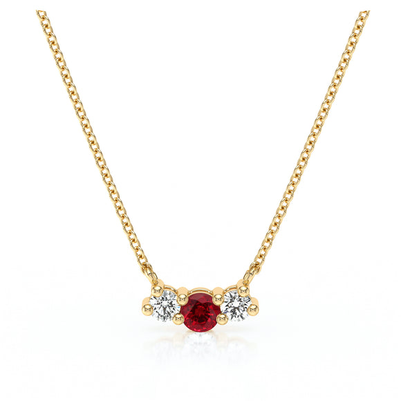 Collier trilogie rubis et diamant Coucher de Soleil - 3