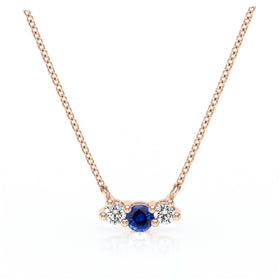 Collier trilogie saphir et diamant Coucher de Soleil - 3