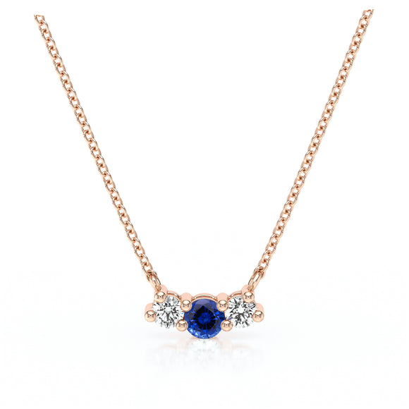 Collier trilogie saphir et diamant Coucher de Soleil - 3