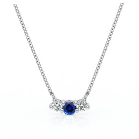 Collier trilogie saphir et diamant Coucher de Soleil - 3