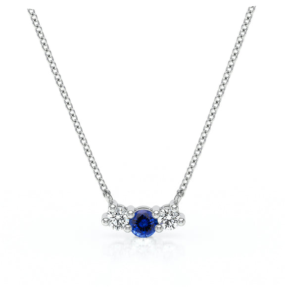 Collier trilogie saphir et diamant Coucher de Soleil - 3