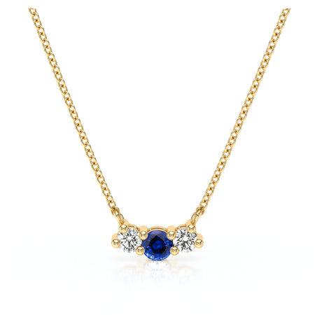 Collier trilogie saphir et diamant Coucher de Soleil - 3