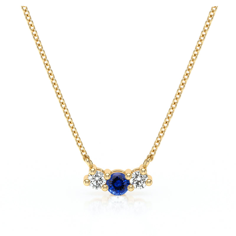 Collier trilogie saphir et diamant Coucher de Soleil - 3