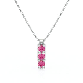 Collier trilogie saphir rose Coucher de Soleil - 2