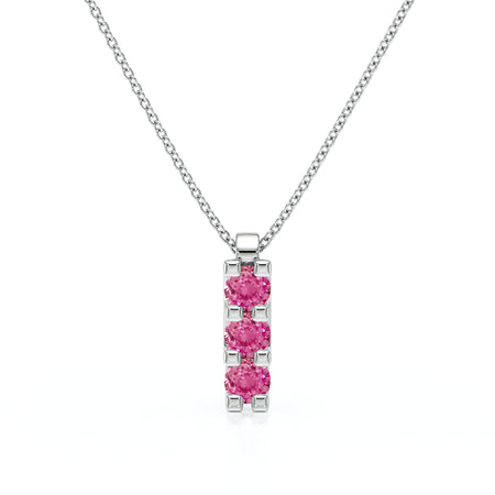 Collier trilogie saphir rose Coucher de Soleil - 2