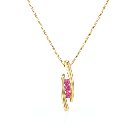 Collier trilogie saphir rose Premier Pas - 1