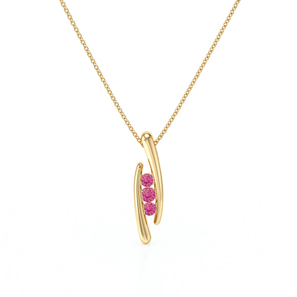 Collier trilogie saphir rose Premier Pas - 1