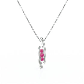 Collier trilogie saphir rose Premier Pas - 1