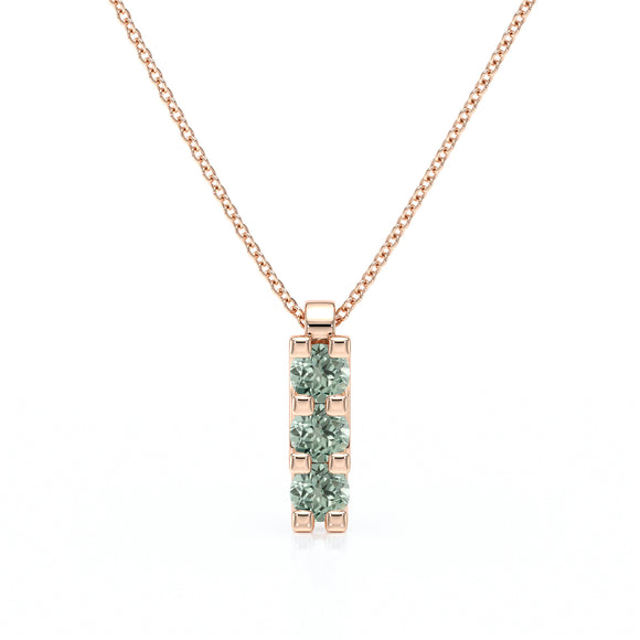 Collier trilogie saphir vert Coucher de Soleil - 2