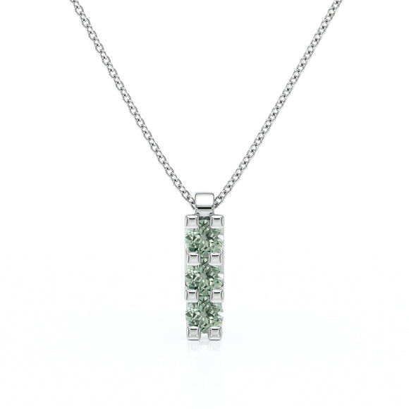 Collier trilogie saphir vert Coucher de Soleil - 2