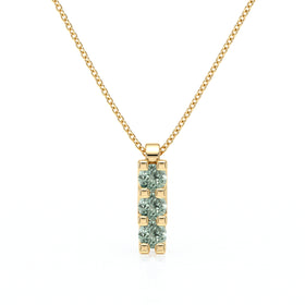 Collier trilogie saphir vert Coucher de Soleil - 2