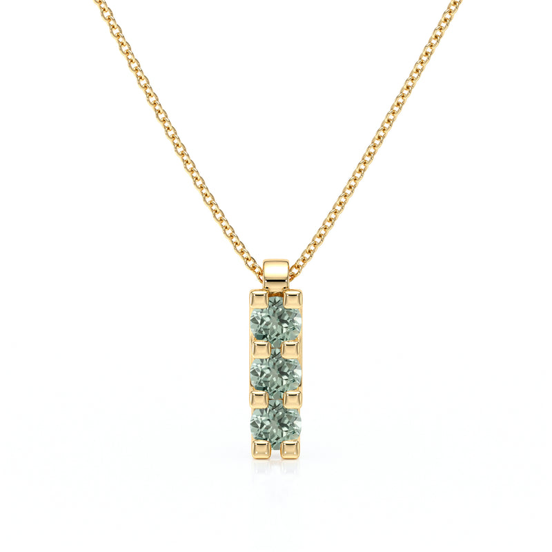 Collier trilogie saphir vert Coucher de Soleil - 2