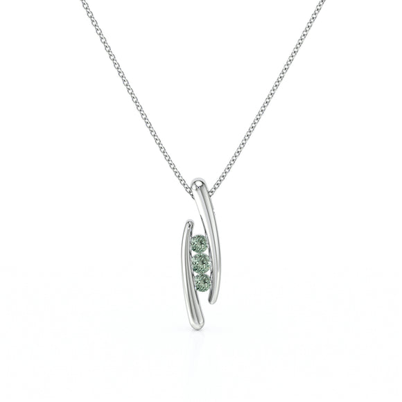 Collier trilogie saphir vert Premier Pas - 1
